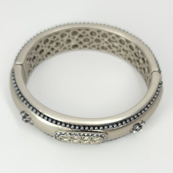 NWT Art Deco Pave CZ Hinged Magnetic Cuff Bangle - Picture 10 of 15